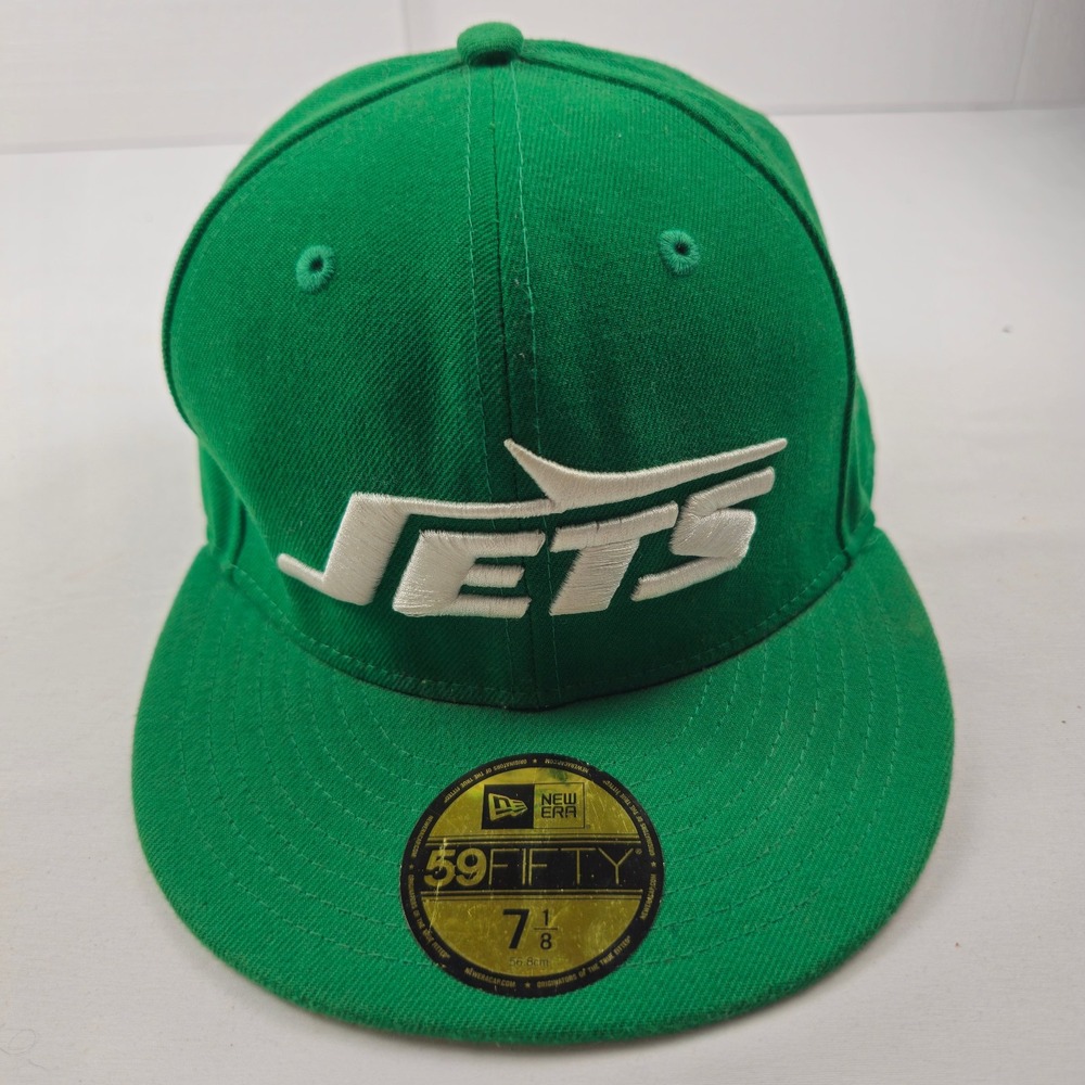 New Era New York Jets 59FIFTY Fitted Hat Cap Green White Size 7 1/8 NFL 58.8 cm